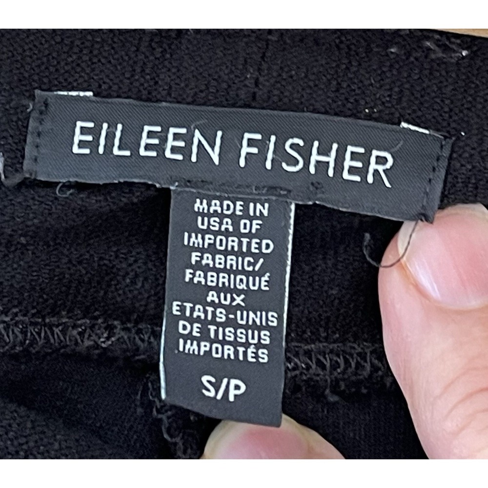 Eileen Fisher Womens Pants Size Small Black Straight Leg Pull on Ankle Length - Picture 3 of 6